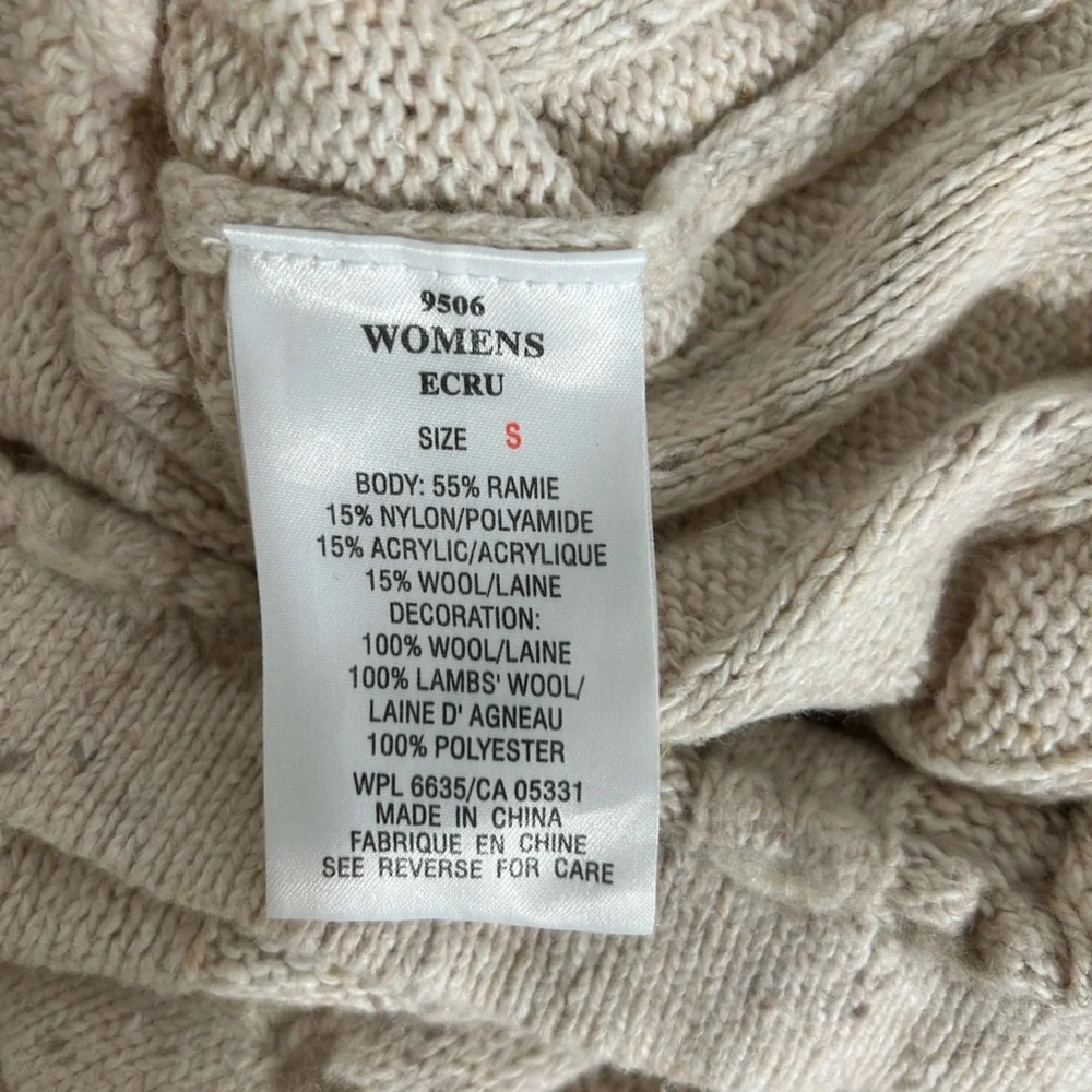 Woolrich Ramie and Wool Blend Quarter Zip Sweater Size‎ Small